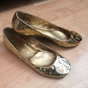Tory Burch gold flats size 6